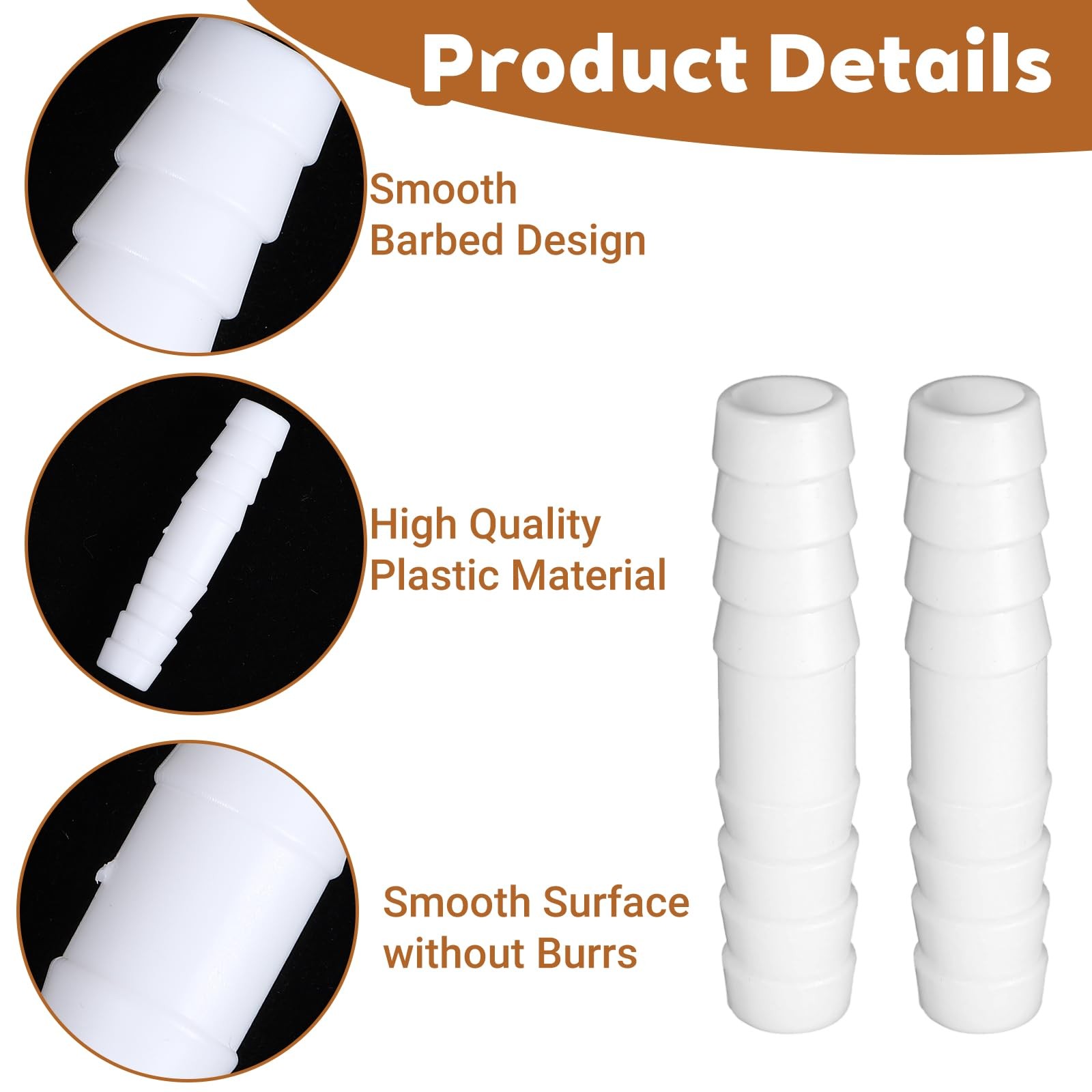 1/2×1/2 Inch Hose Repair Kit Plastic Barb Fittings Barbed Splicer Mender