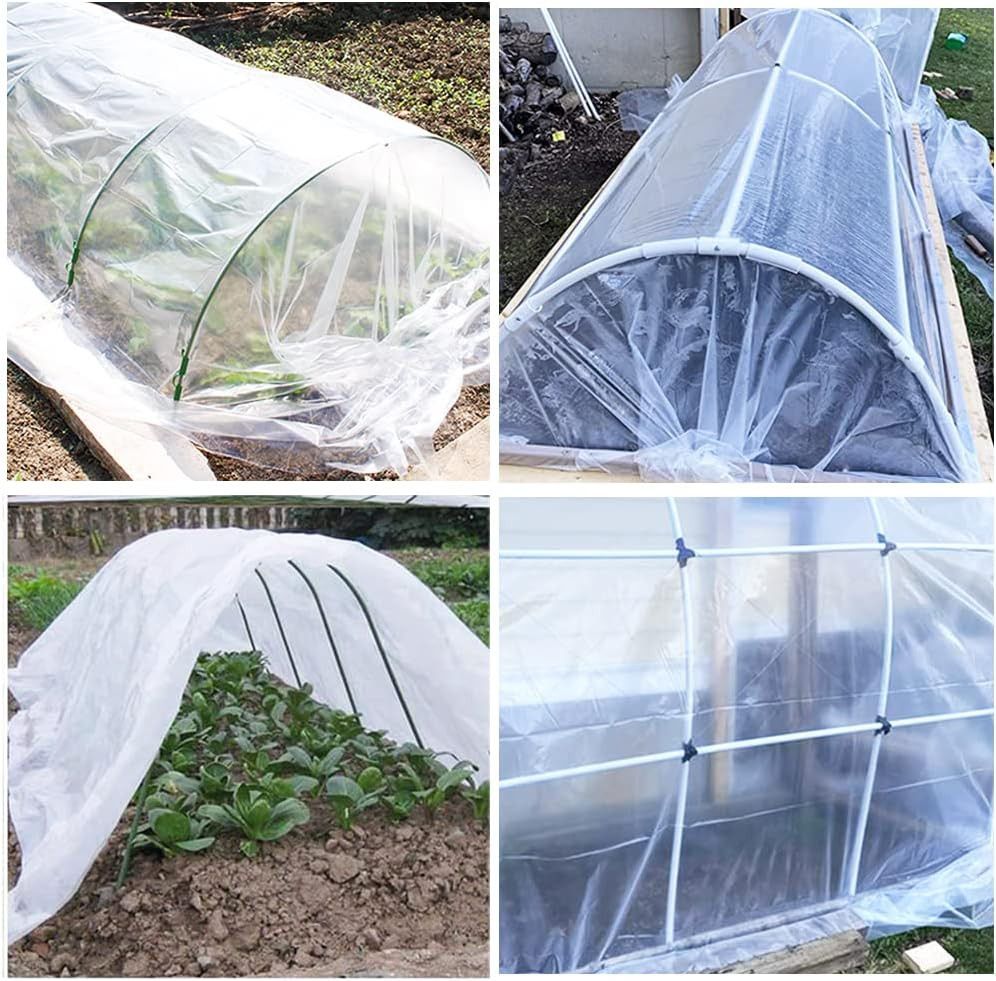 6 Mil Clear Greenhouse Plastic Sheeting, 6.5′ X 9.8′ UV Resistant Polyethylene G