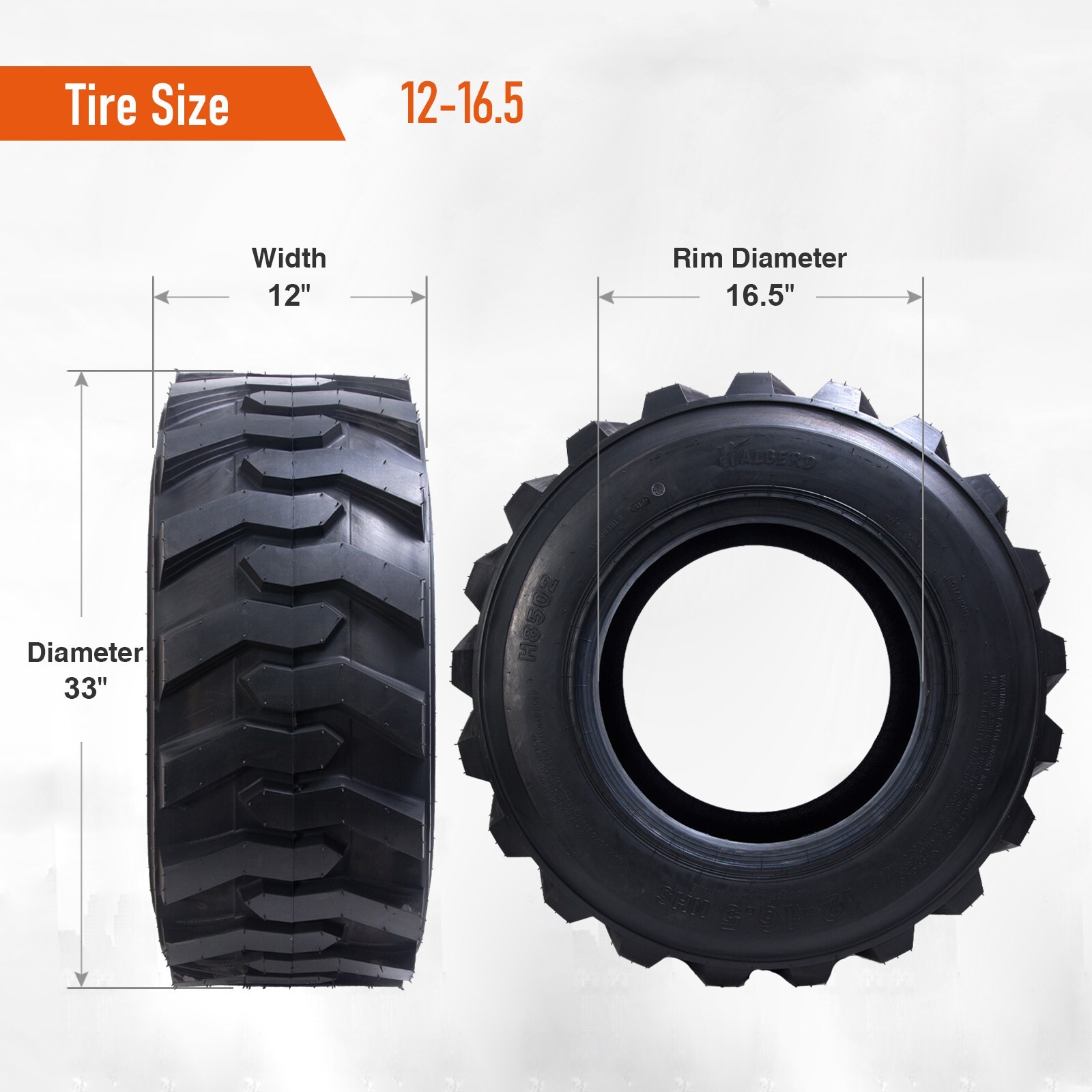 4X 12-16.5 Skid Steer Tires 12X16.5 SKS Tires 12 16.5 Heavy Duty 12PR Industrial