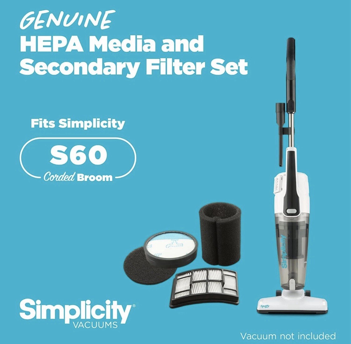Simplicity Vacuums SF60 Certified Hepa Filter Set for Spiffy Bagless Stick…