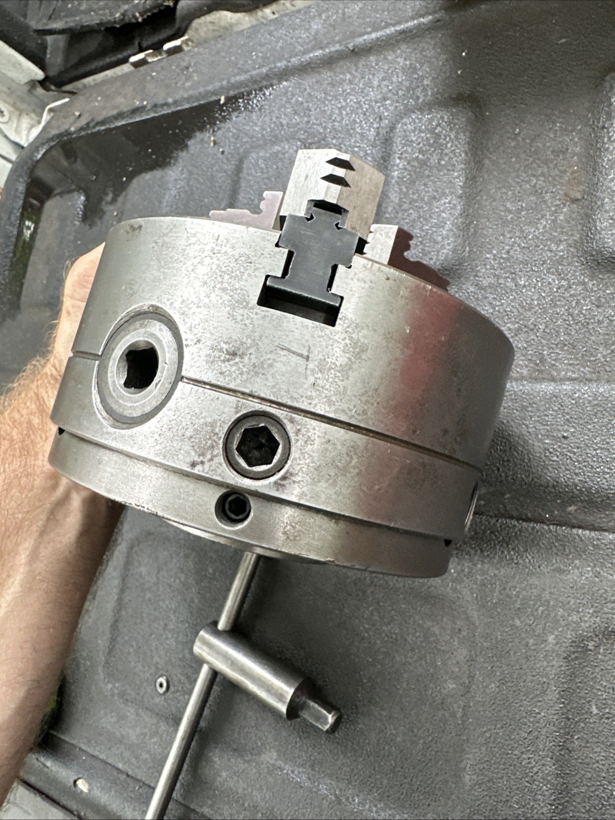 Hardinge Taper 6-1/4″ Bison 3 Jaw (2pc) Metal Lathe Chuck Poland Adjustru