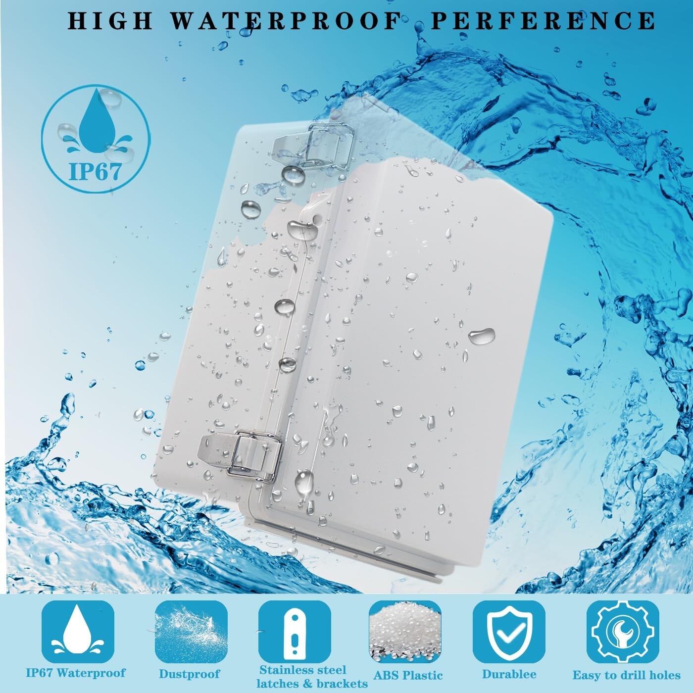 Outdoor Waterproof Electrical Box Junction Box Weatherproof IP67 ABS Plastic Enc