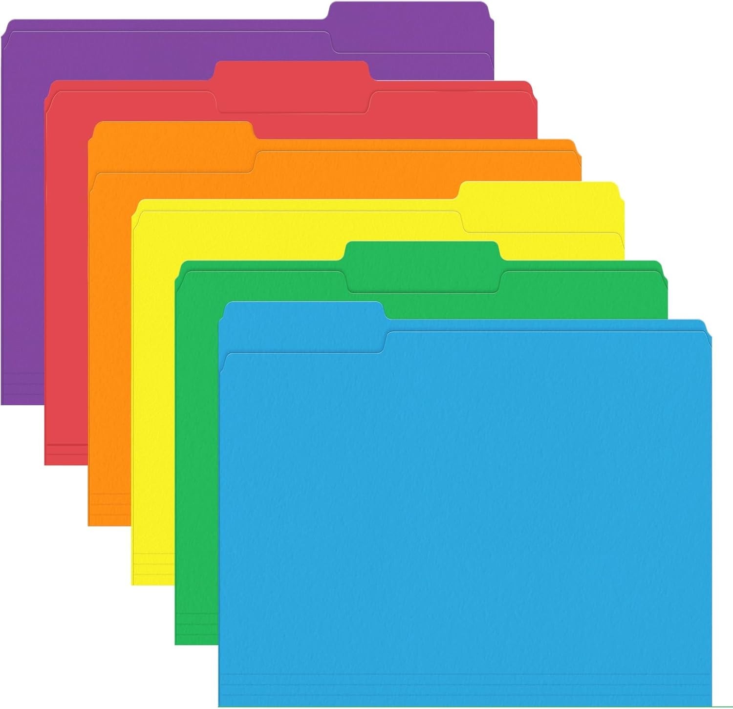 Stylish Assorted 120 File Folders with 1/3 Cut Tabs for Organized Workspaces