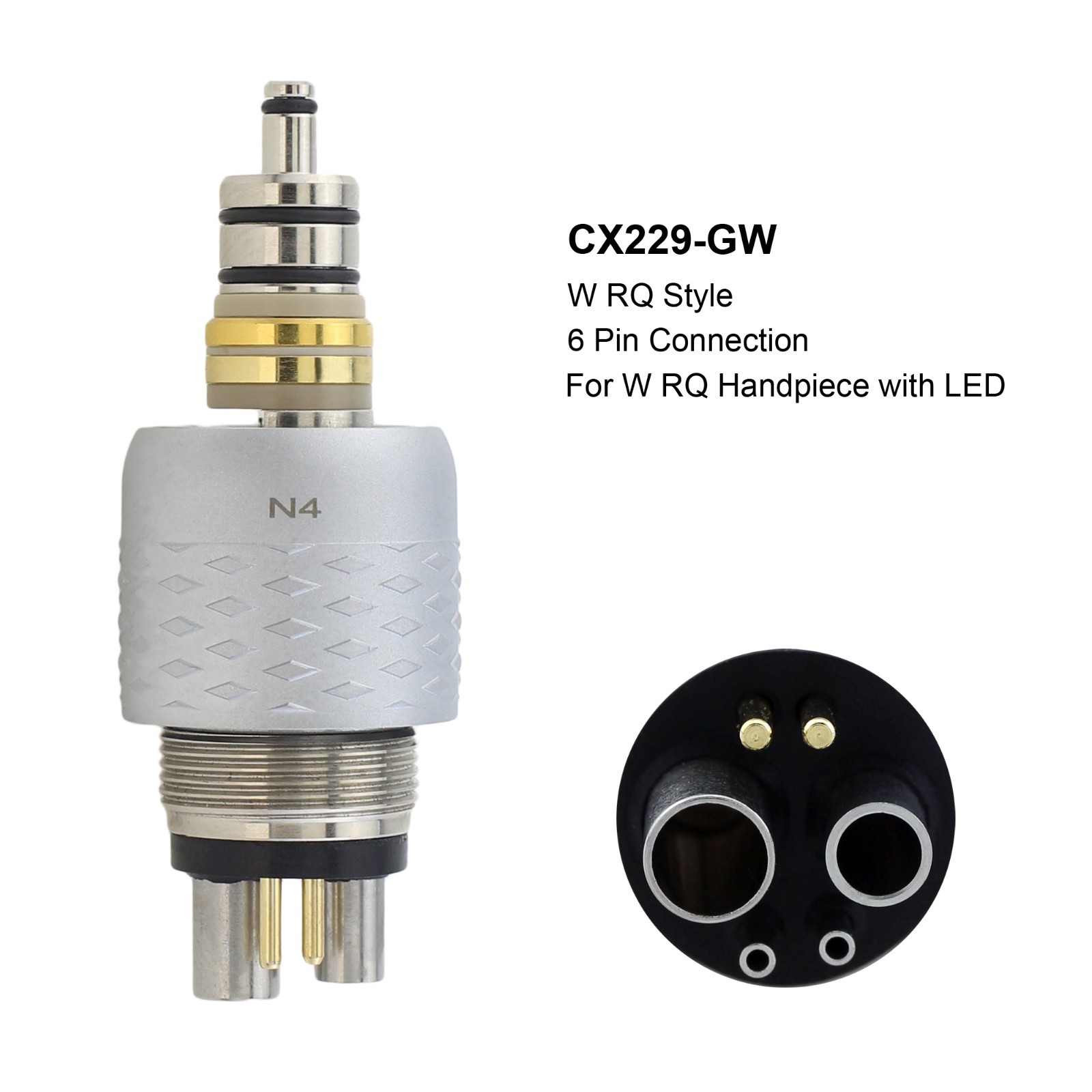 COXO Dental Fiber Optic Handpiece LED High Speed Turbine CX207-GW W&H RQ Coupler