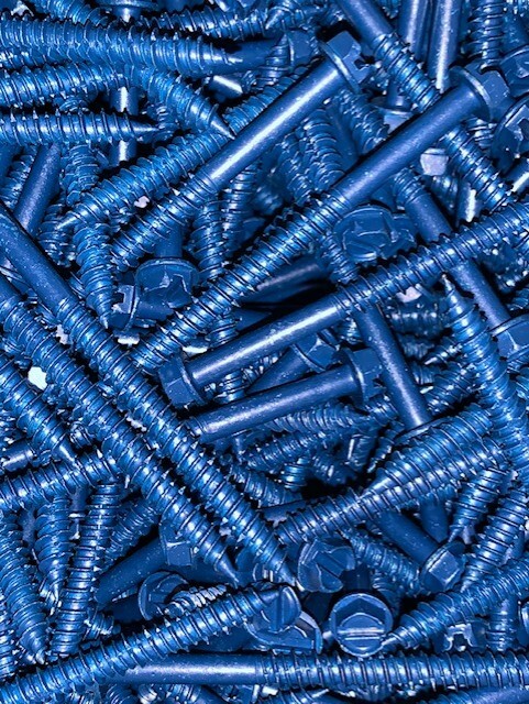 1/4″ X 3-1/4″ Hex Washer Head Masonry Concrete Screw Tap Con Anchor Blue