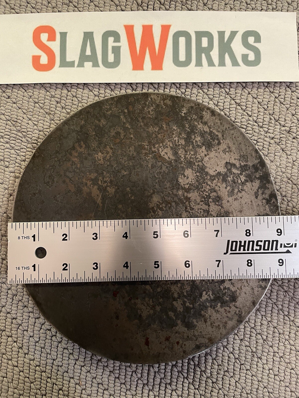 9 inch disc 3/8 inch thick steel plate 3/8”x9” disc A36 Hot Roll .375 Thick