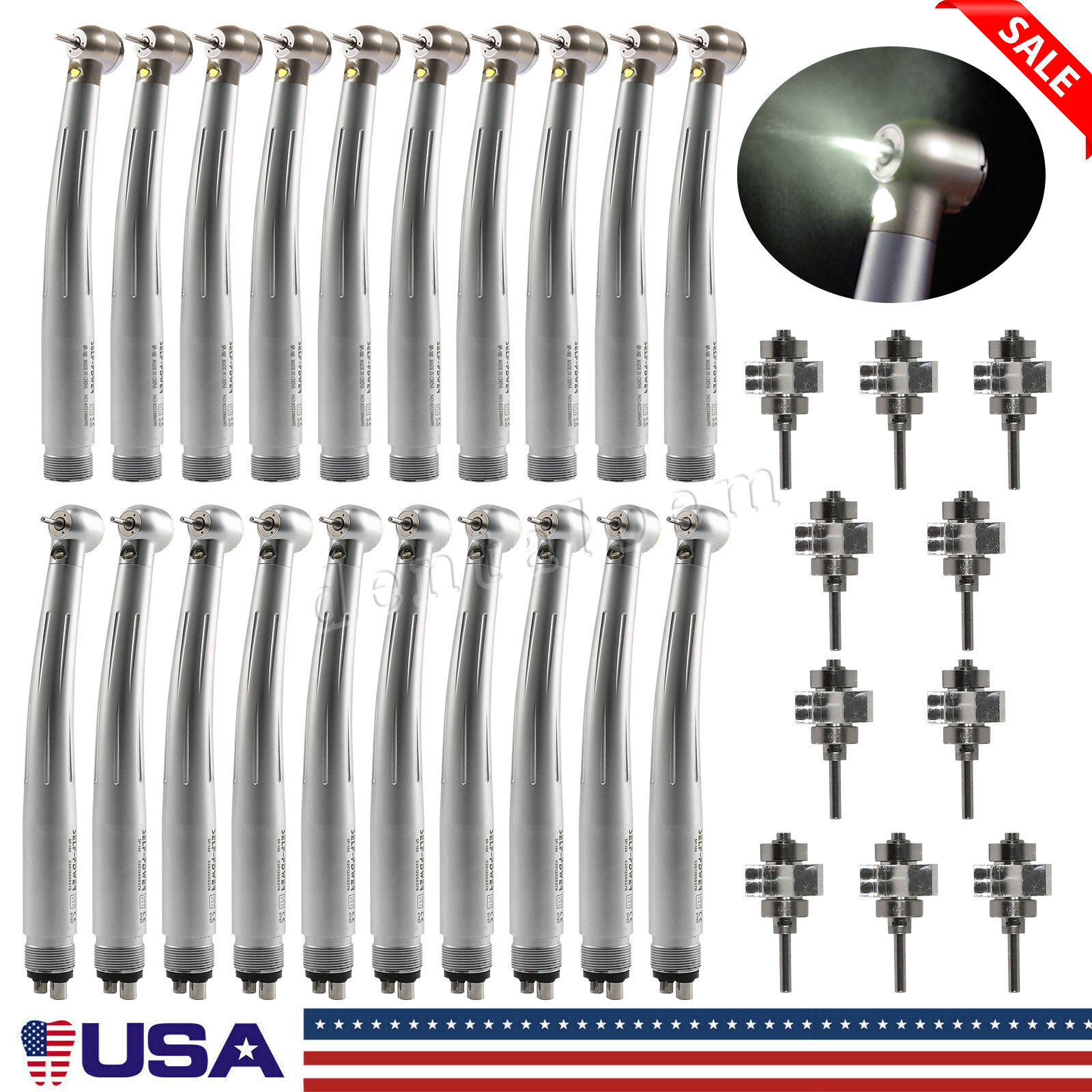 1-10 Turbina LED 2/4 orificios con pieza mano de alta velocidad dental NSK Style