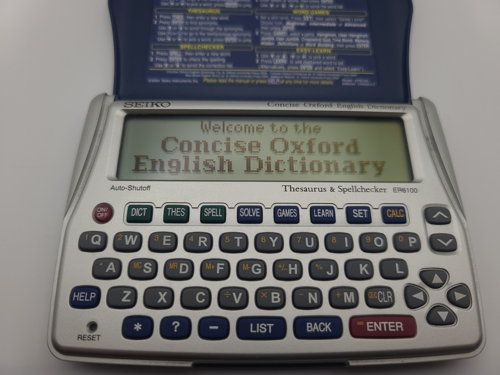 Seiko ER6100 Oxford English Dictionary Thesaurus Spellchecker Solver – USED