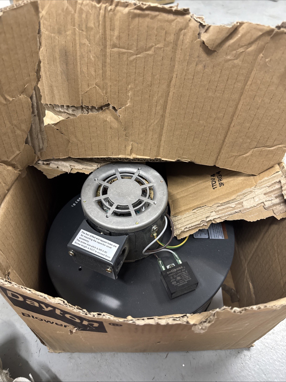 Dayton 1Tdv4 Rectangular Blower 1650 Rpm 1 Phase Direct Drive Steel 1