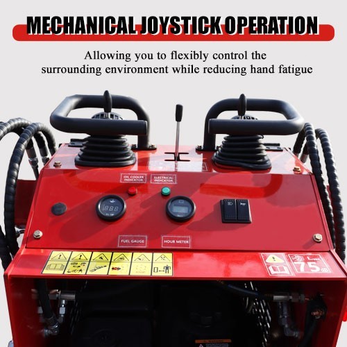 13.5HP Hydraulic Mini Skid Steer Loader Stand-on Track Gas Guided Drive Garden