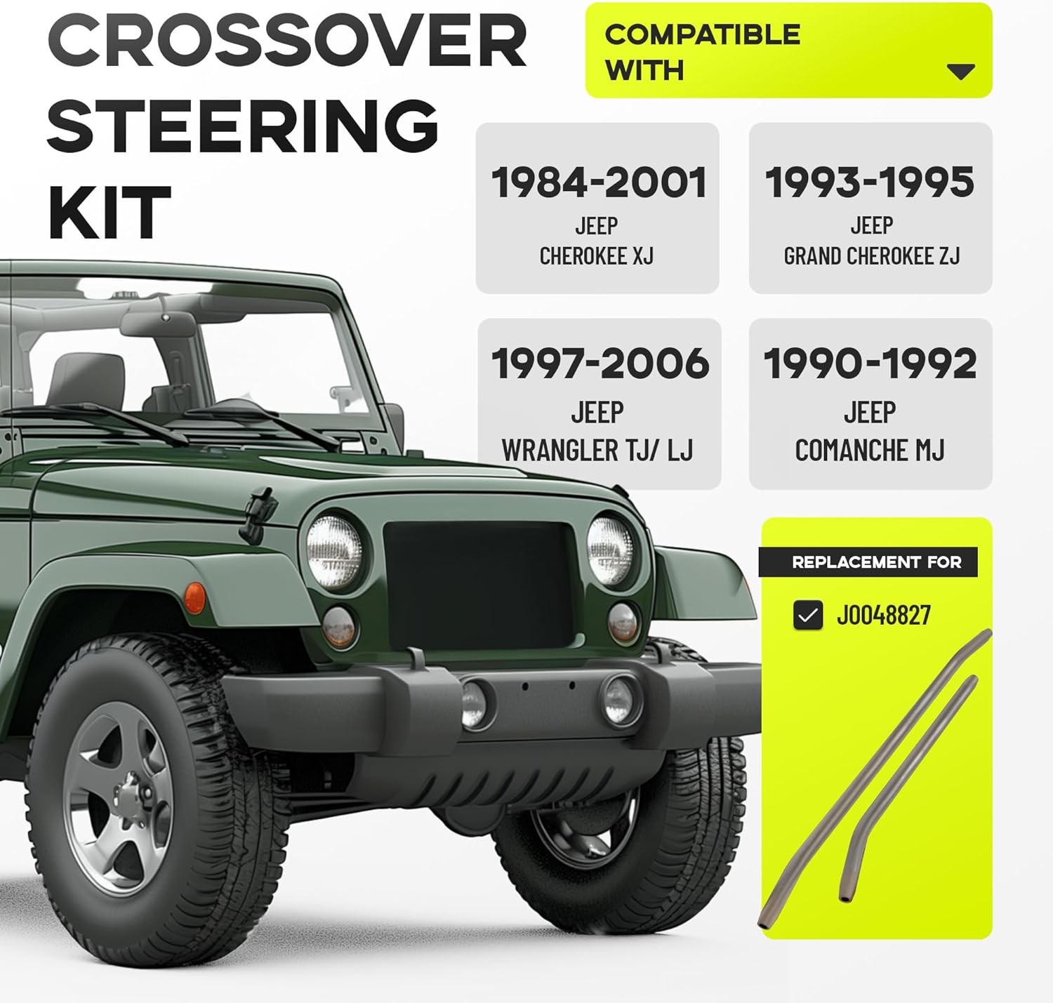 Kojem Crossover Steering Kit Compatible with 1984-2006 Jeep Cherokee XJ/Grand Ch
