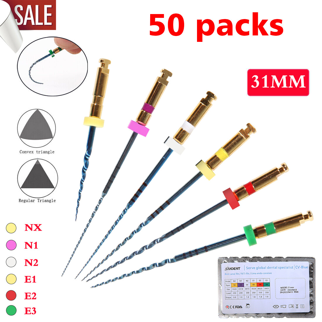 Dental Endo Endodontic Engine Rotary Files Root Canal NiTi Files 25mm 21mm 31mm