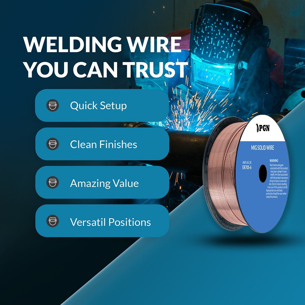 (2 x 10-Lb Spools) ER70S-6 .035″ (0.9 mm) Mild Steel MIG Welding Wire