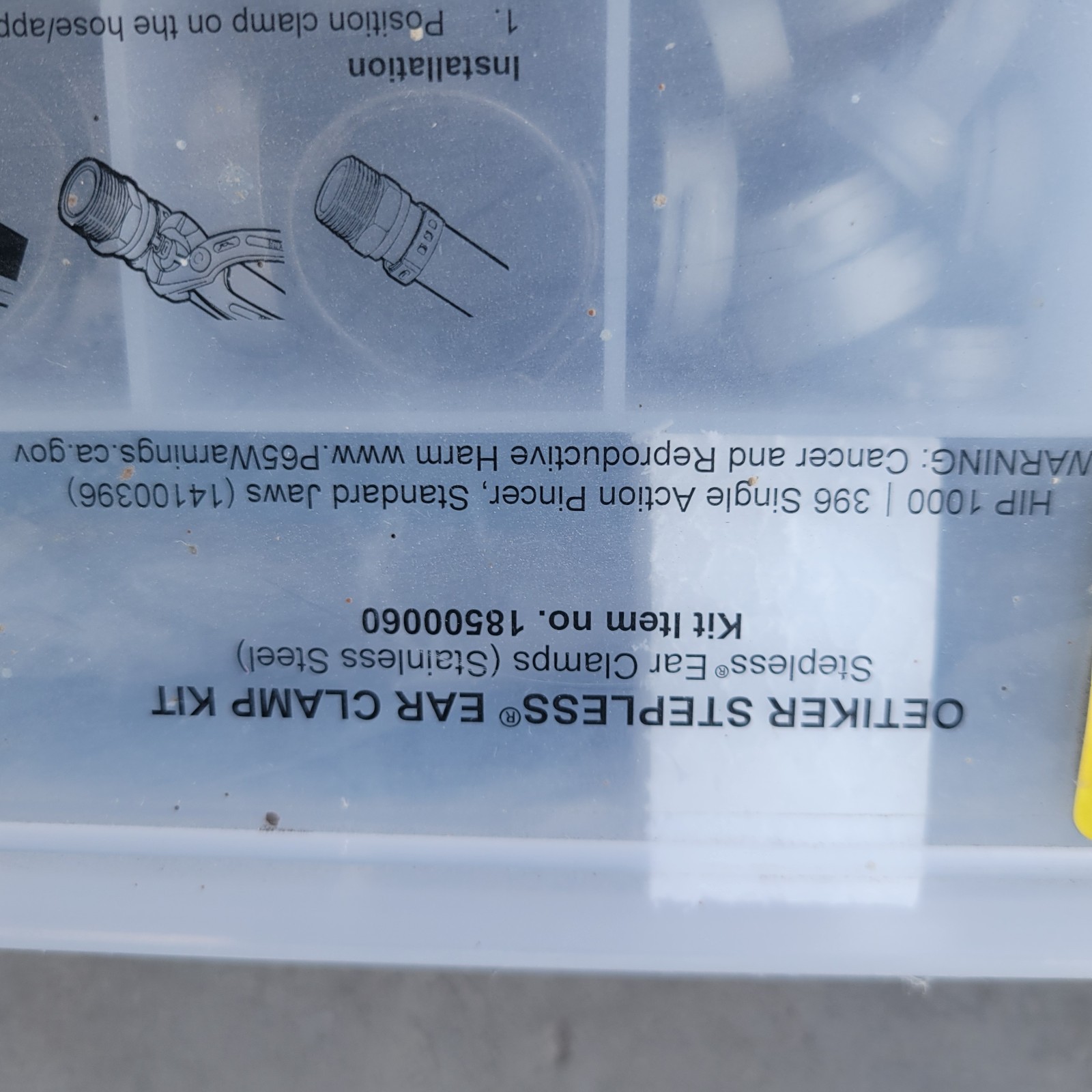 Oetiker 18500060 StepLess 1-Ear Clamp Kit Stainless Steel w/ Pliers