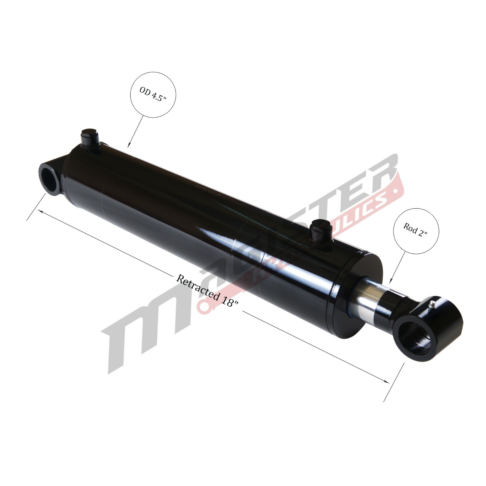 Hydraulic Cylinder Welded Double Acting 4″ Bore 8″ Stroke Cross Tube 4×8 NEW