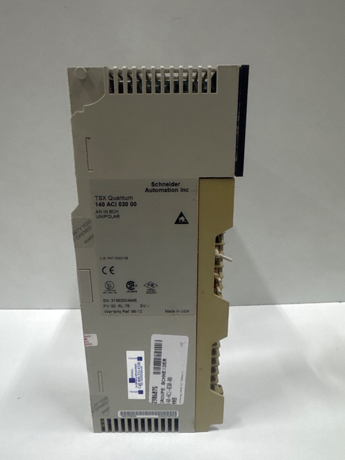 LOT 2 PCS SCHNEIDER ELECTRIC 140ACI03000 ANALOG INPUT MODULE MODICON QUANTUM