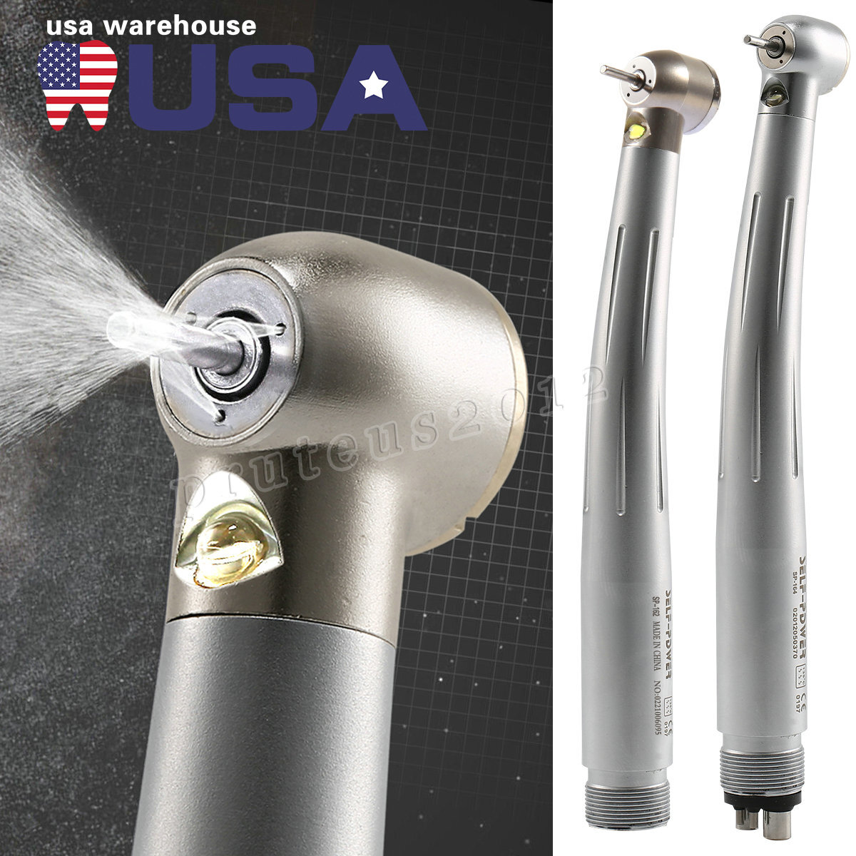 SELF-POWER Dental High Speed LED E-generator Handpiece 4Holes 2Holes Turbine