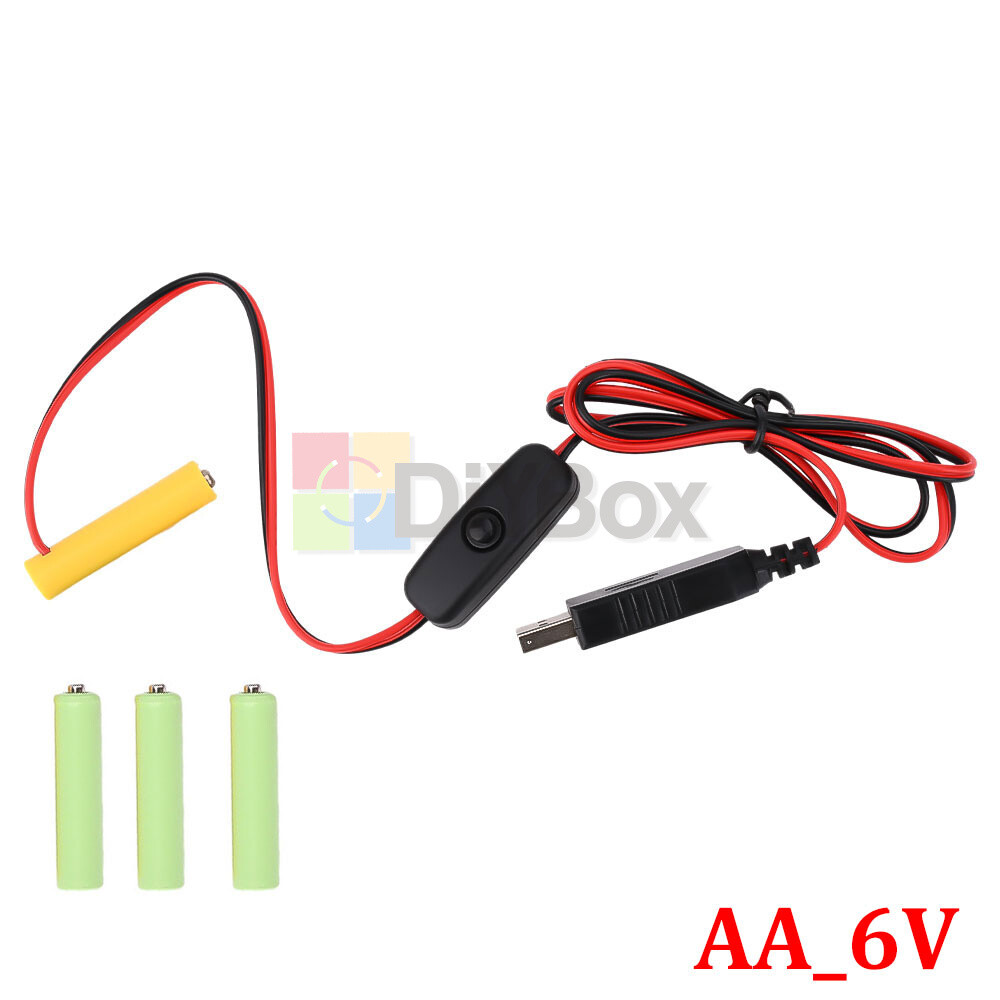 USB 5V to 3/4.5/6V Battery Eliminator Replacement AA AAA Battery Power Supply