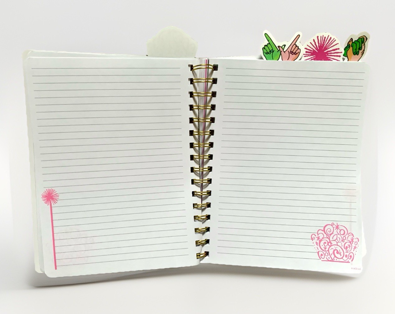 NEW Wicked GLINDA Hot Pink Tabbed Journal ~ Notebook 96pgs 9in x 7in