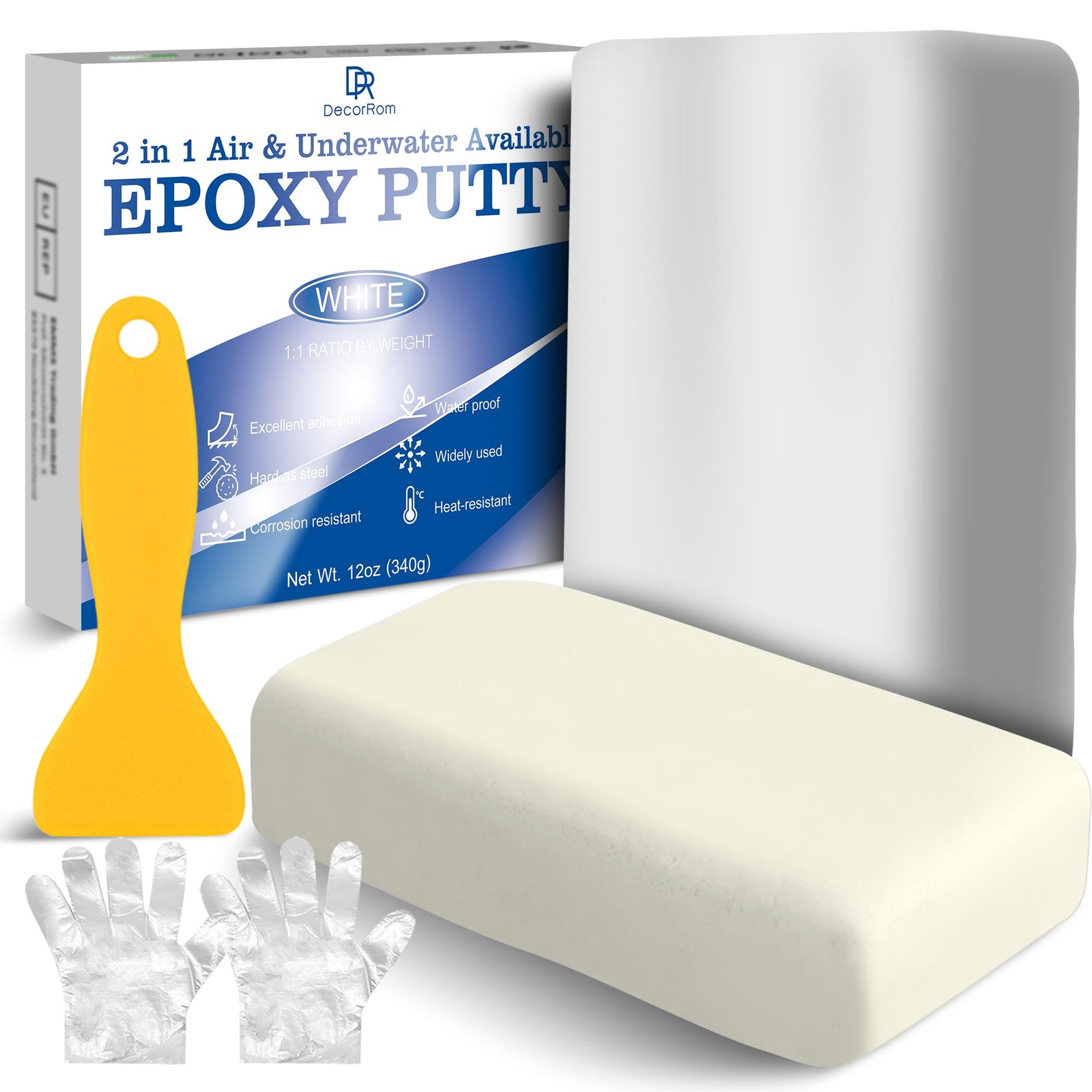 Epoxy Putty – 12oz 2 Part Strong Formula, Ceramic Repair for Cracks, White