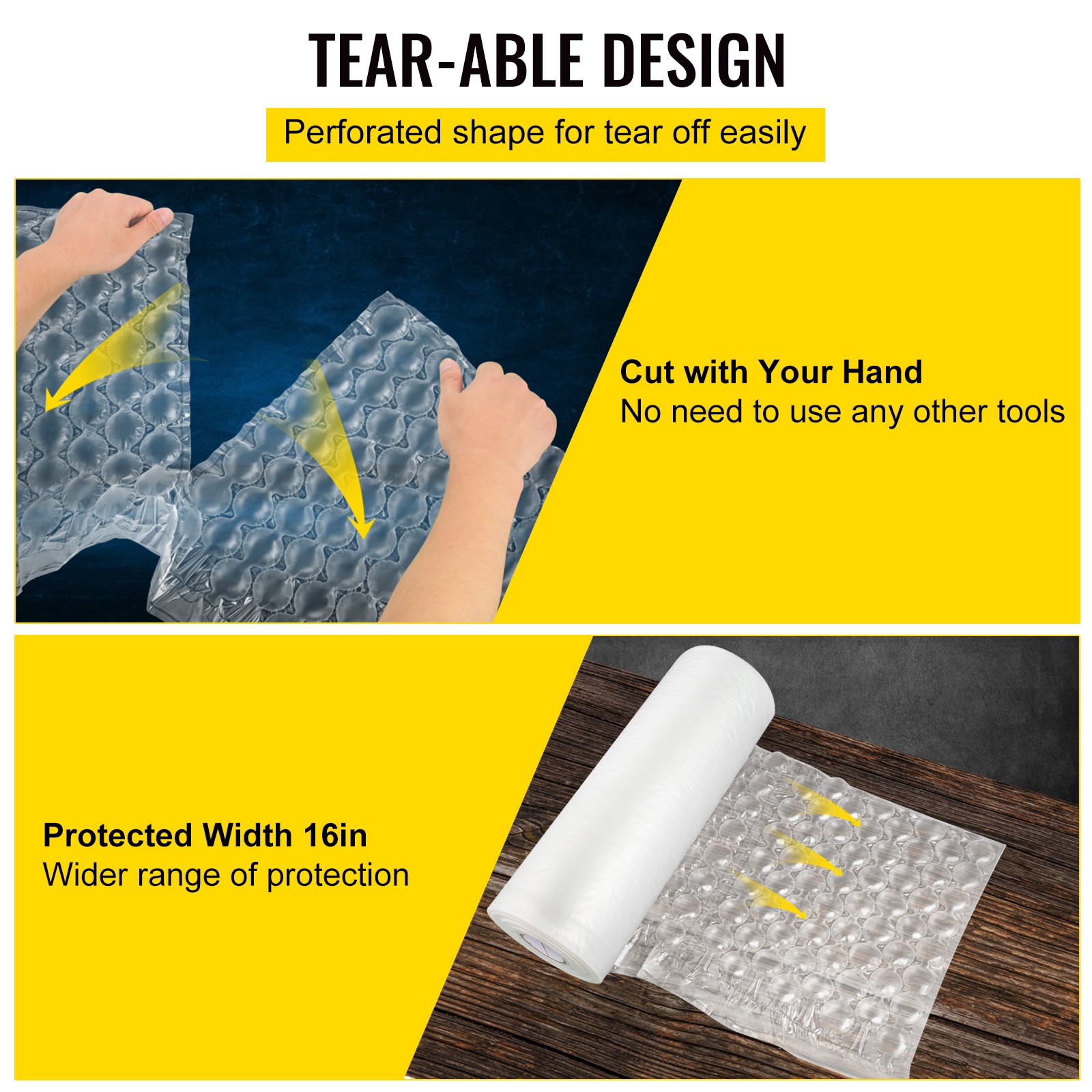 984ft x 16″ Air Cushion Machine Film Bubble Pillow Packaging Padding Roll 2 Pack