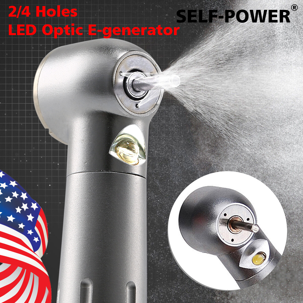 KaVo Style Dental Fiber Optic LED E-generator High Speed Handpiece Turbine 4HOLE