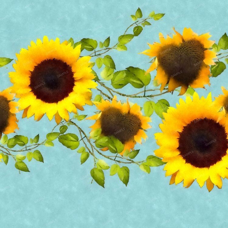 Watercolor Sunflower Border – 16″ x 48″ Hydrographic Film Hydro Dipping