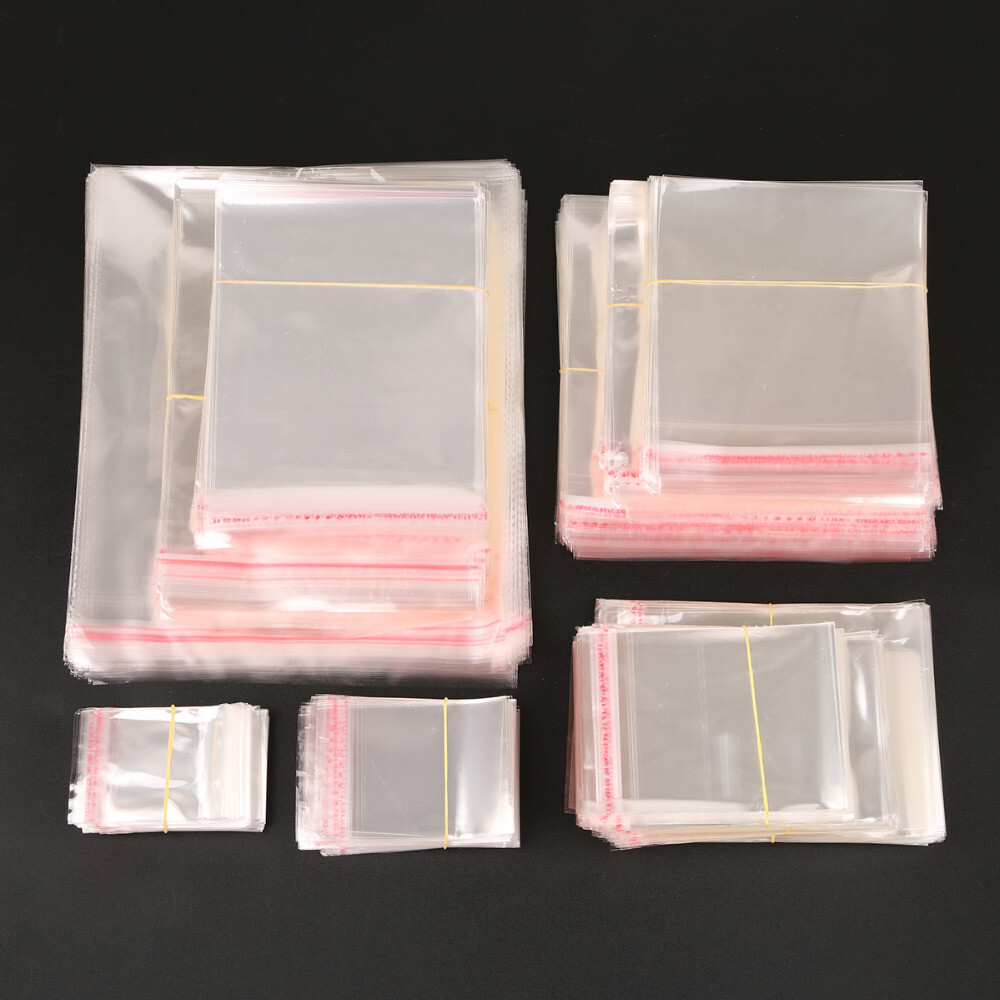 200 Clear Resealable Recloseable Self Adhesive Cello Tape OPP Poly Plastic Bags