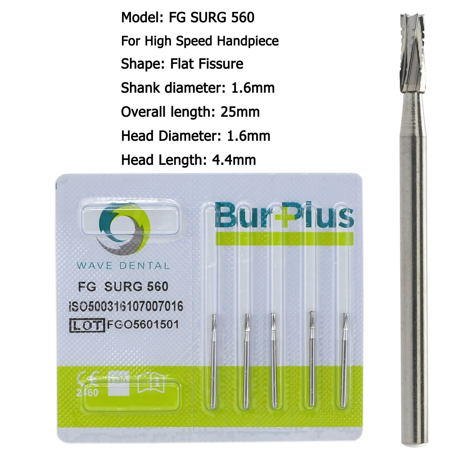 Wave Dental Carbide Surgical Burs FG SURG 2 4 557 557L 702 Long Shank High Speed