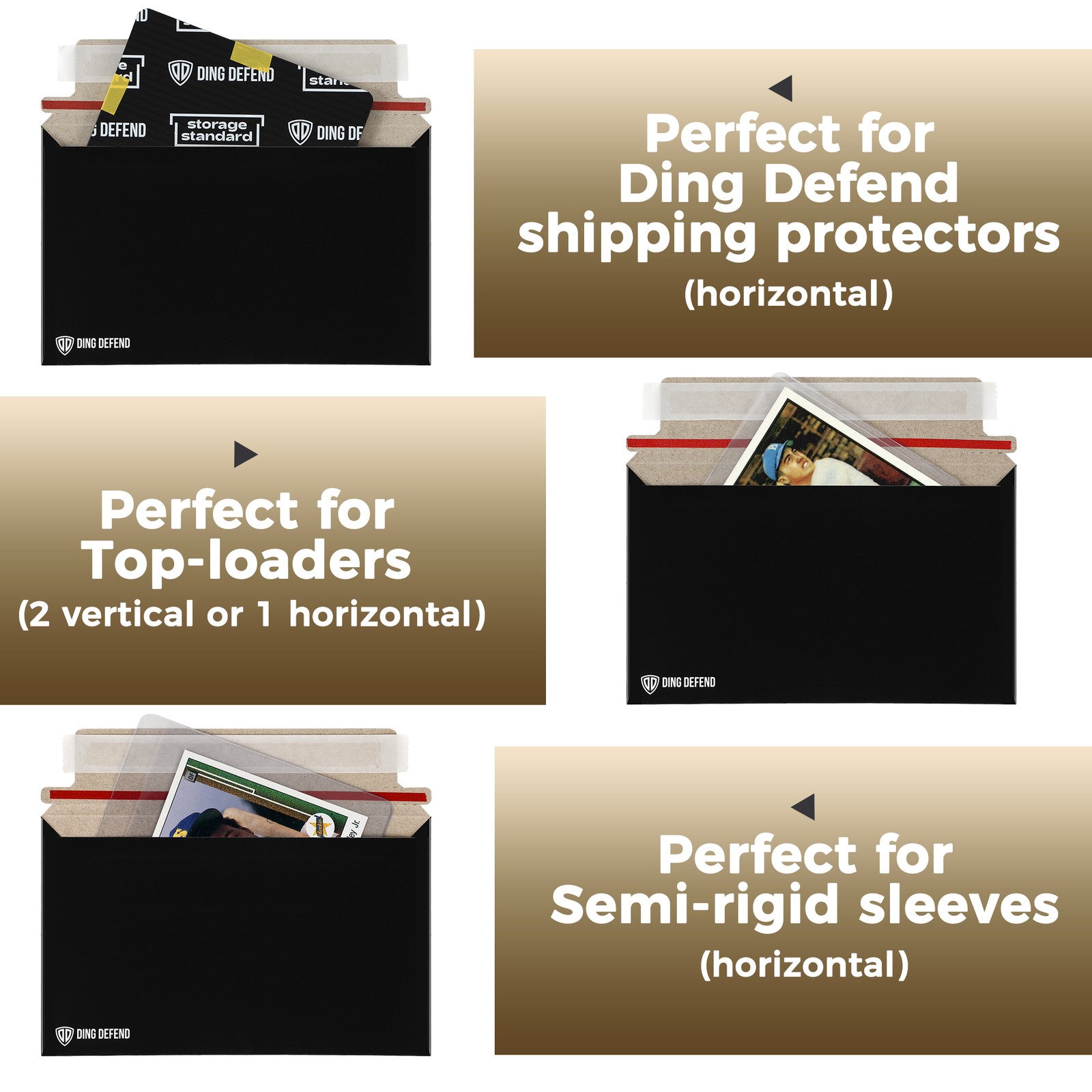 Card Shipping Envelopes 110 Pack – 7 x 4.35 In Trading Cards Self-Adhesive Black