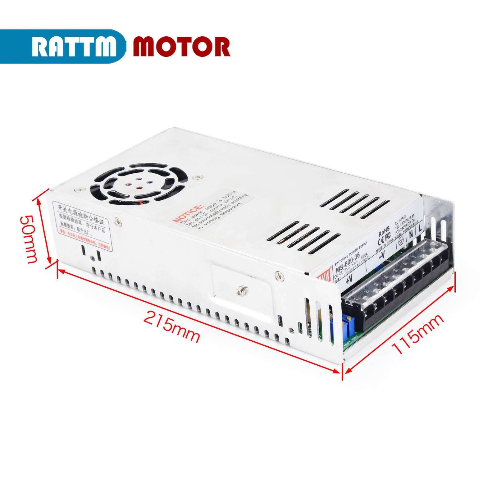 〖US〗600W 12V 24V 36V 48V 60V 72V DC Switching Power Supply PSU for LED/CCTV/CNC
