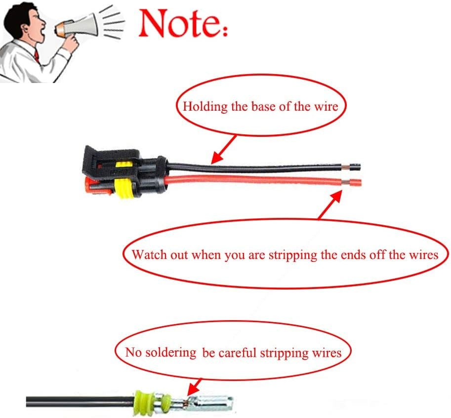 2Pin Way Car Waterproof Male Female Electrical Connector Plug Wire Kit Set Lot