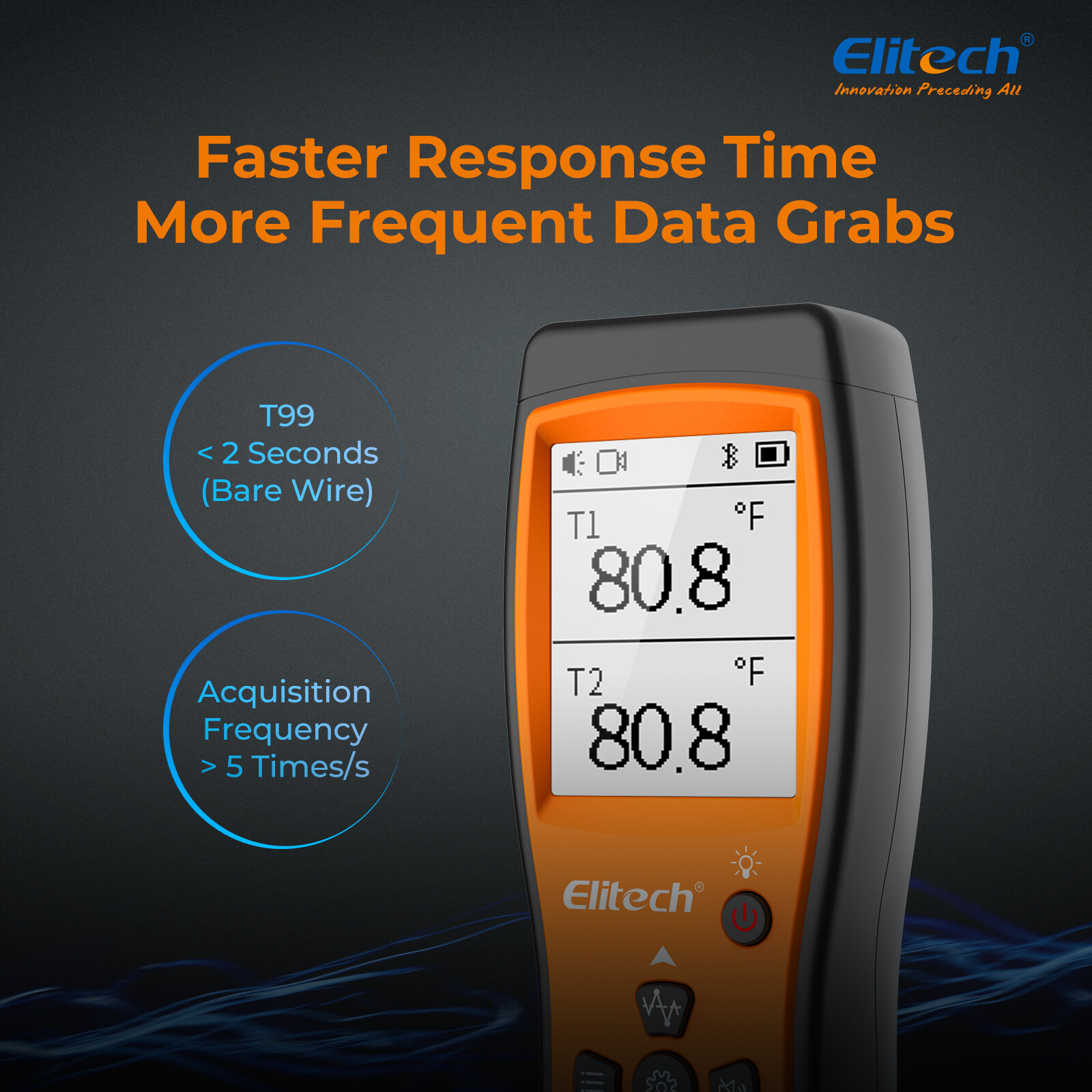 Used Elitech VGW-760 Wireless Digital Vacuum Gauge LCD Display APP Control