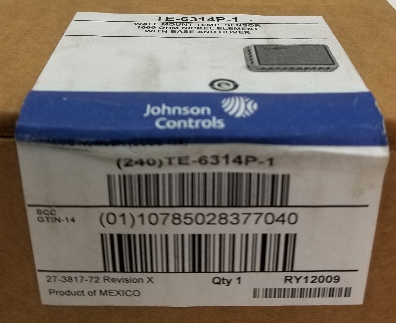 Johnson Controls TE-6314P-1 Sensor Wall Mount Temperature (1k ohm) NEW