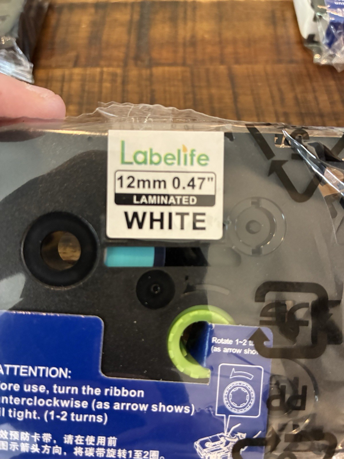 Labelife Brother P-Touch Laminated White Tape 12mm x 0.47″ 5 Pack New Sealed