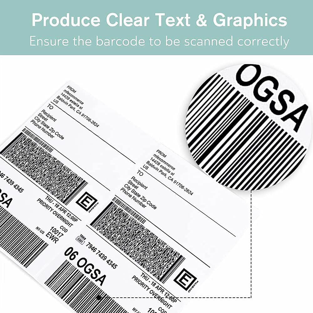 50-1000 Shipping Labels 8.5″ x 5.5″ Half Sheets Self Adhesive 2 Per 8.5×11 Sheet