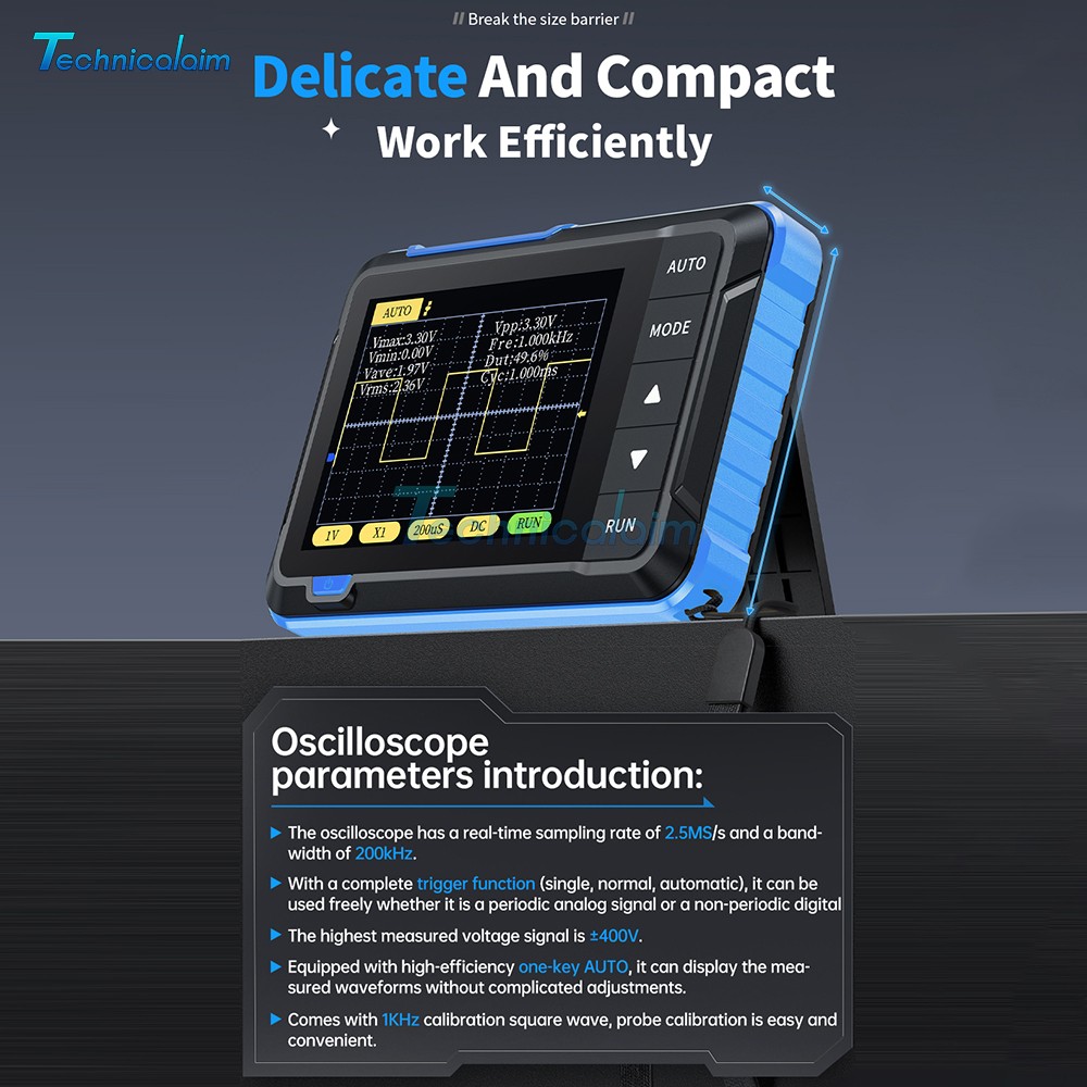 FNIRSI DSO152 Mini Handheld Oscilloscope Type-C Portable Digital Oscilloscope US