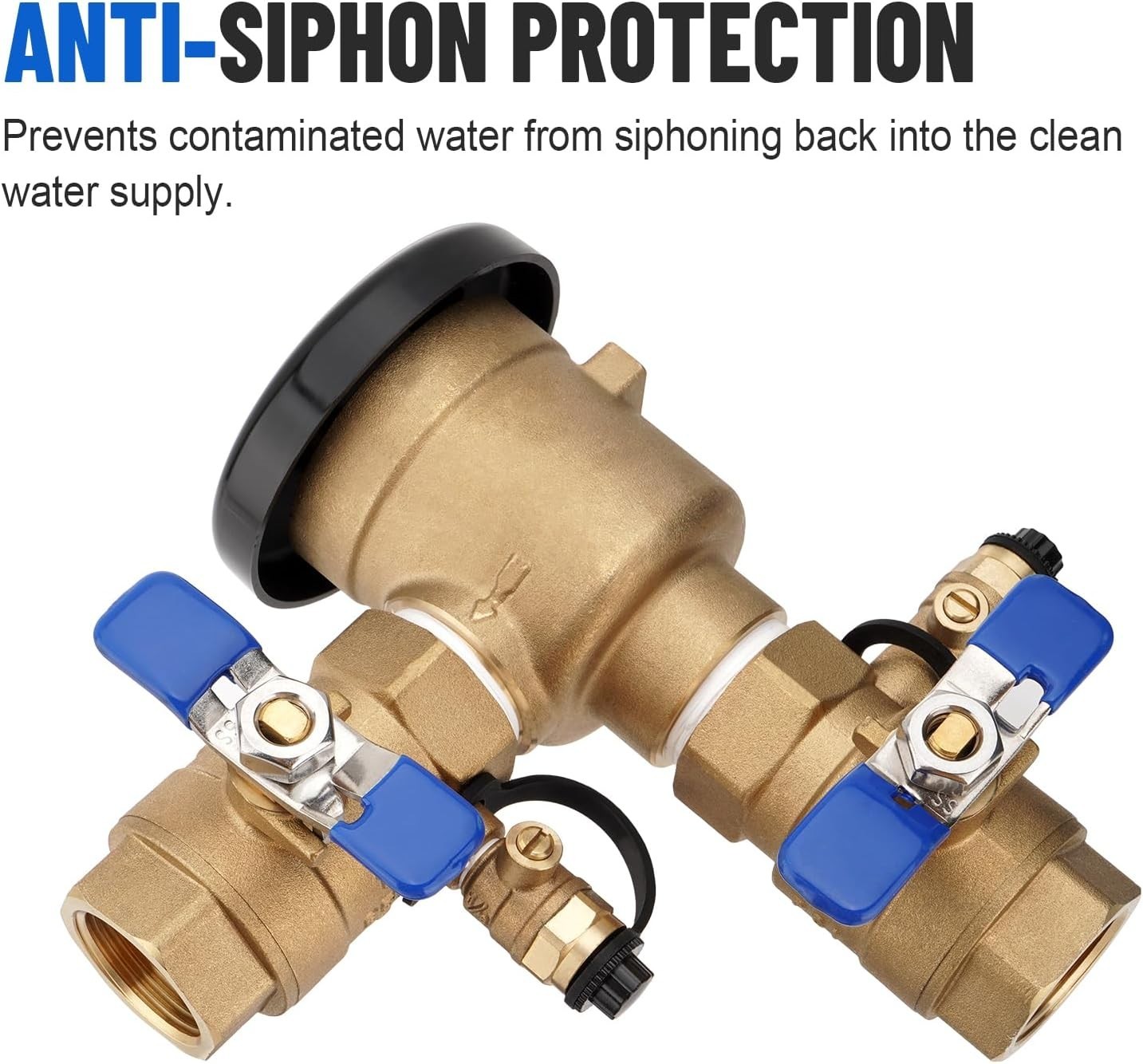 1″ 720A Pressure Vacuum Breaker Assembly, Brass Backflow Preventer Valve, 400PSI