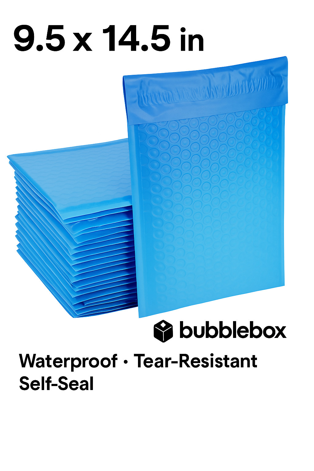 Blue Bubble Mailers 9.5” x 14.5” (9.5” x 13.5”) Waterproof Shipping Bags