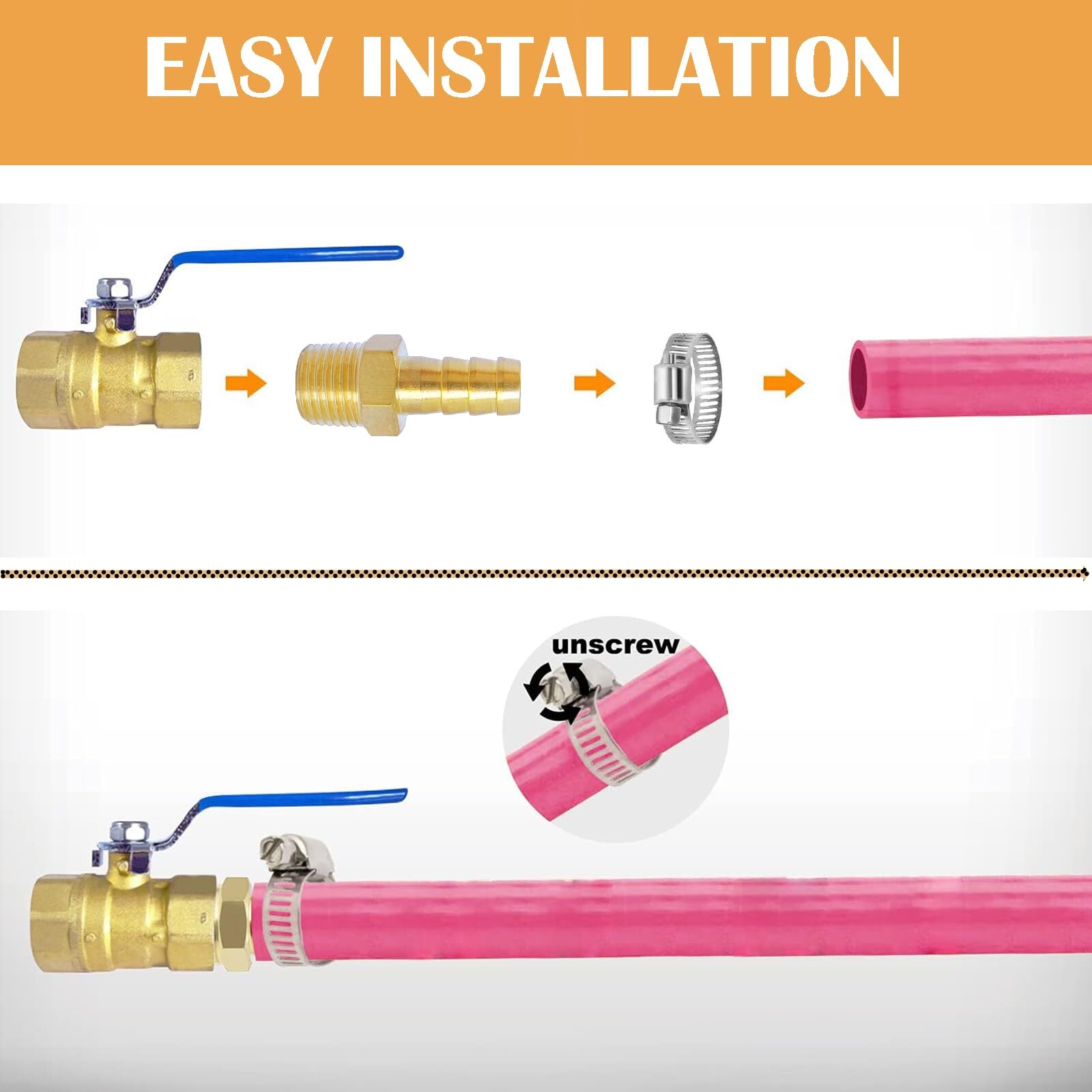 20 Pcs Brass Hose Barb Fittings 1/2 NPT to 1/2 Barb Barbed Hose Fittings Male…