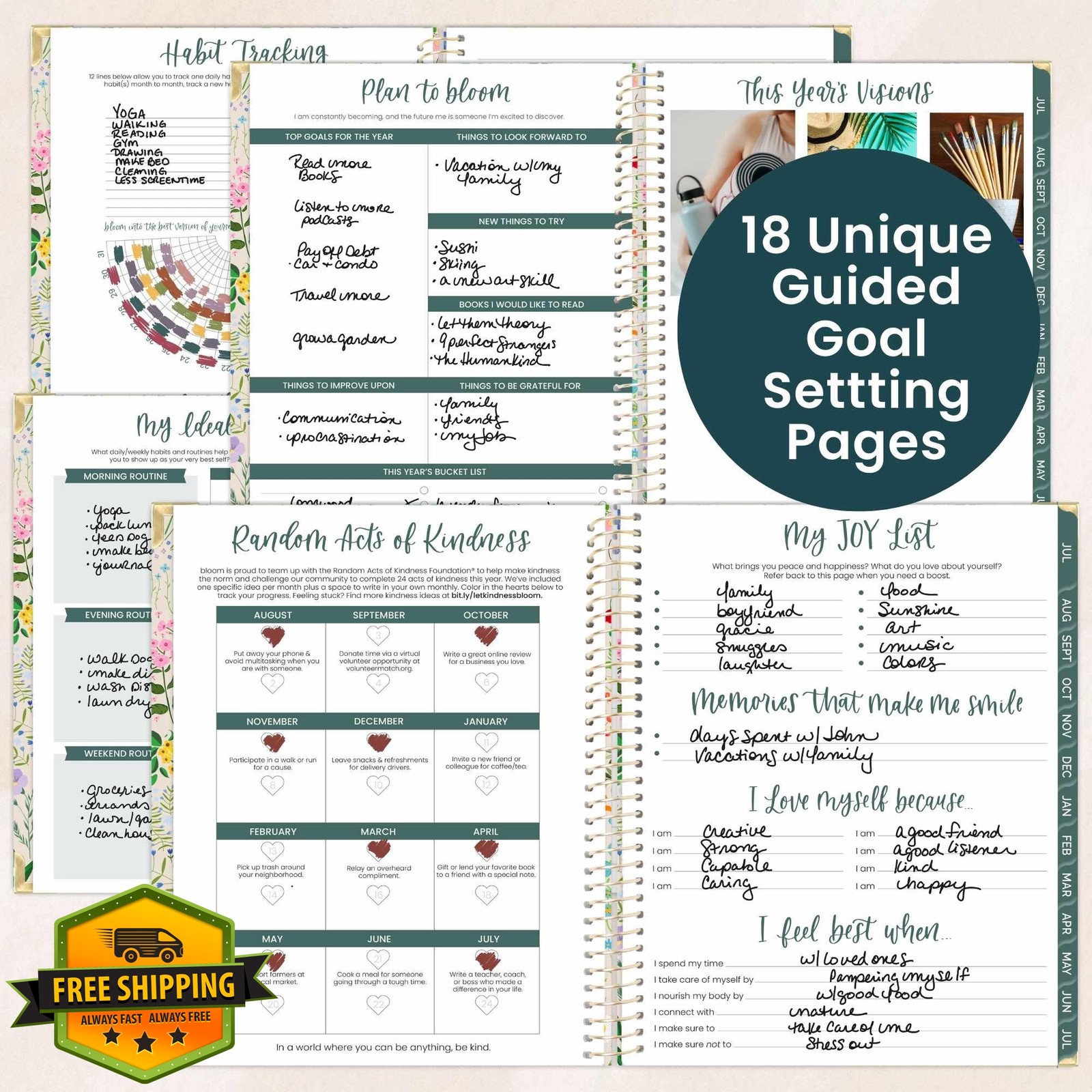 bloom daily planners 2026-27 Garden Party 8.5″ x 11″