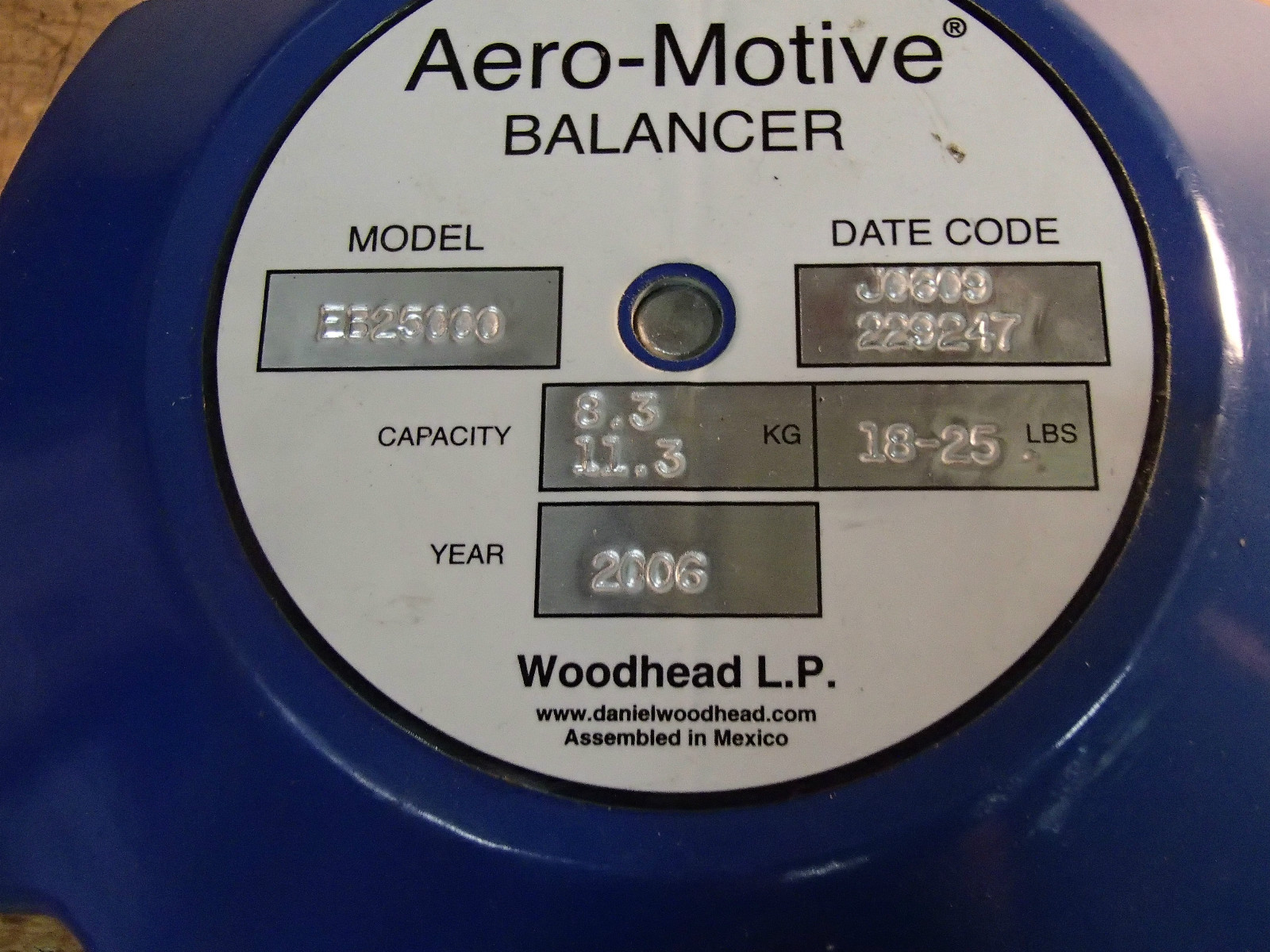 *REPAIRED* Aero Motive Balancer EB25000_EB25OOO_18-25 Lbs._Capacity 8.3_11.3 kg