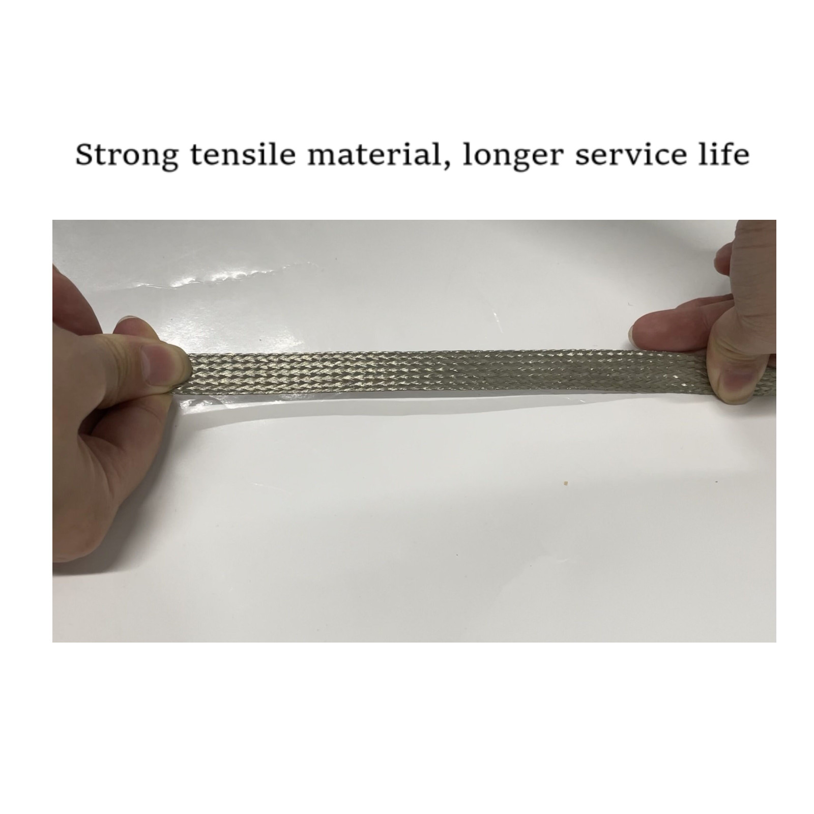 Tinned Copper Braided Flat Shielding Sleeve Automotive Ground Strap Protect Lot