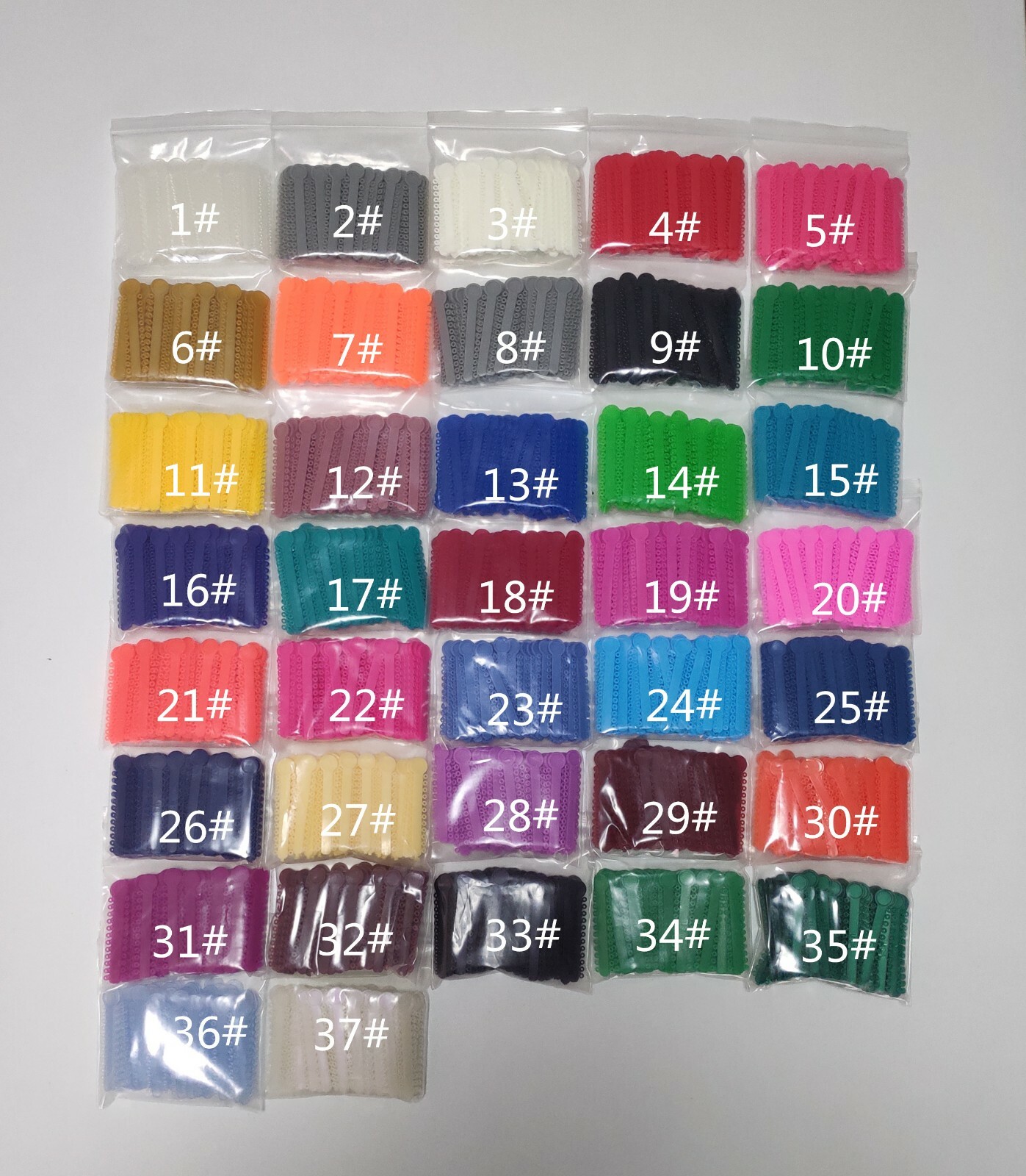 Dental Orthodontic Ligature Ties Elastics Ligas 1008pcs/pack 37 Colors For Chose