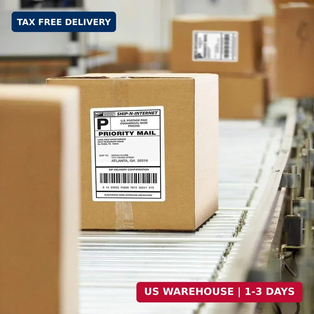 Shipping Labels with Rounded Corner, 8.27 x 5.32 Inches Half Sheet Self Adhesive