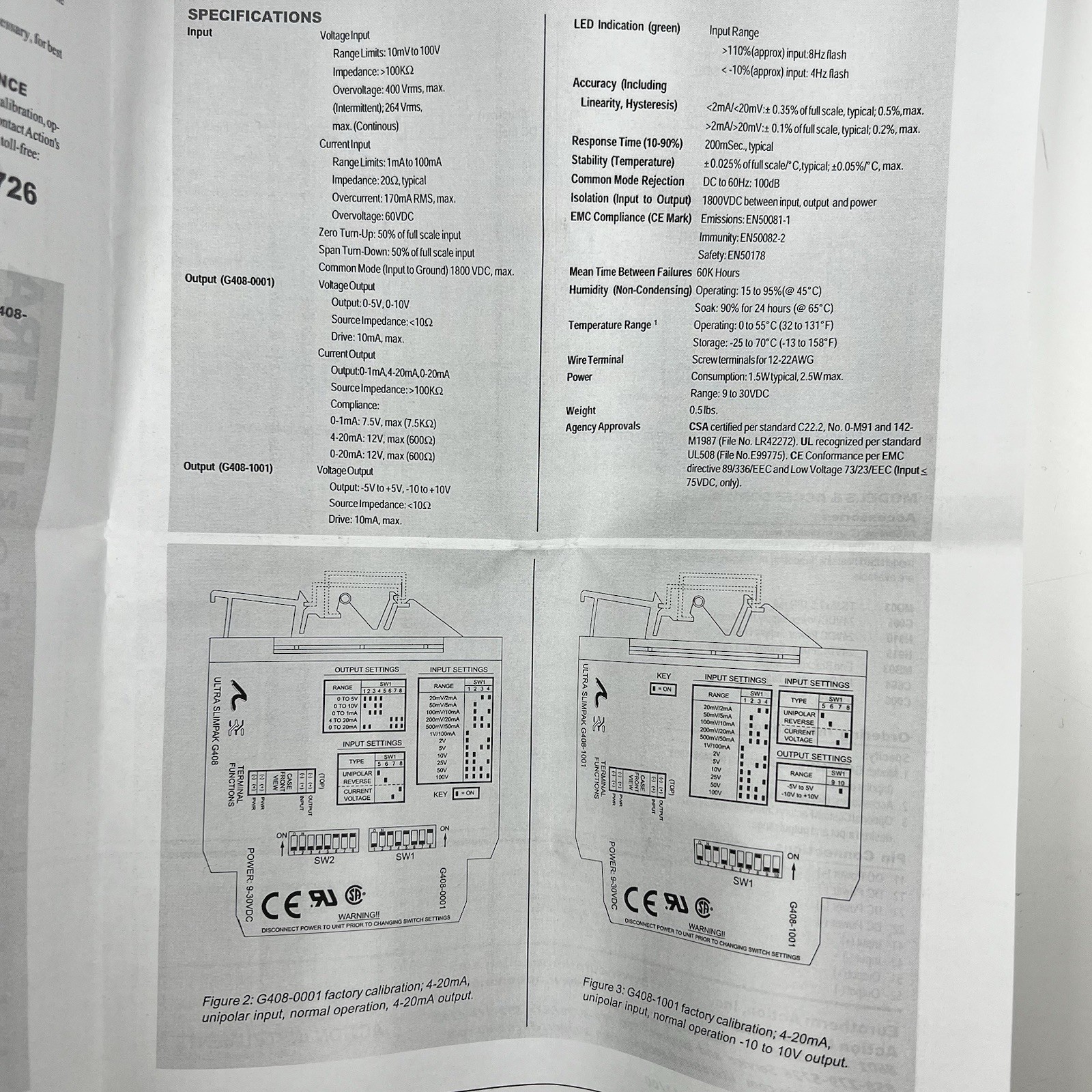 NEW Weidmuller Ultra Slimpak G408-0001 Signal Conditioner Action Instruments