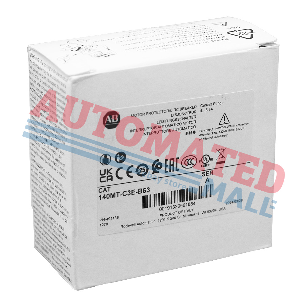 Allen Bradley 140MT-C3E-B63 C Frame, 4 – 6.3A,Motor Protection Circuit Breaker