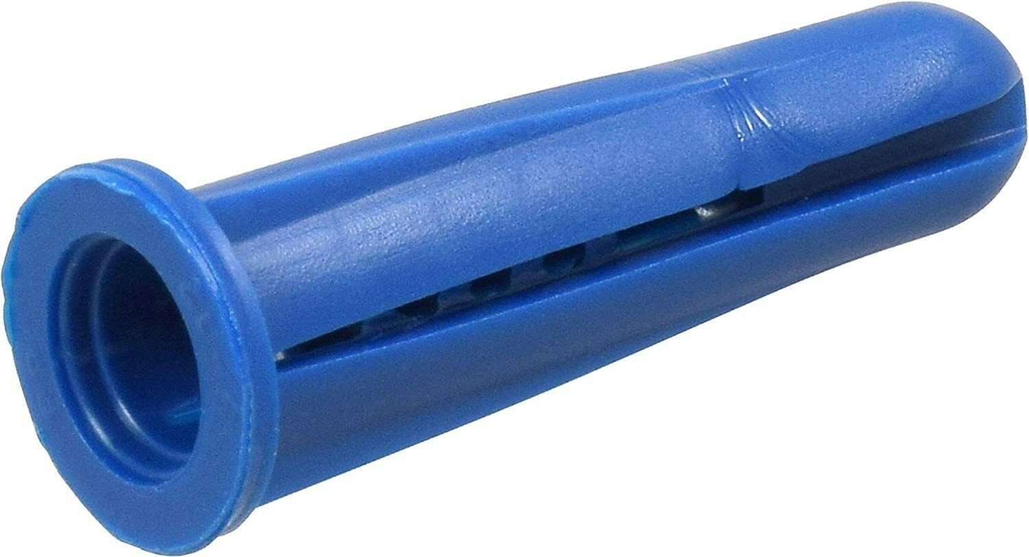 Conical Plastic Anchors 1/4″ #10-#12 x 1″ Blue, Red, White or Clear, Made in USA