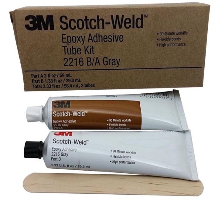 3M Scotch-Weld Epoxy Adhesive 2216, Gray, Part B/A, Tube Kit, DOM: 6/2025