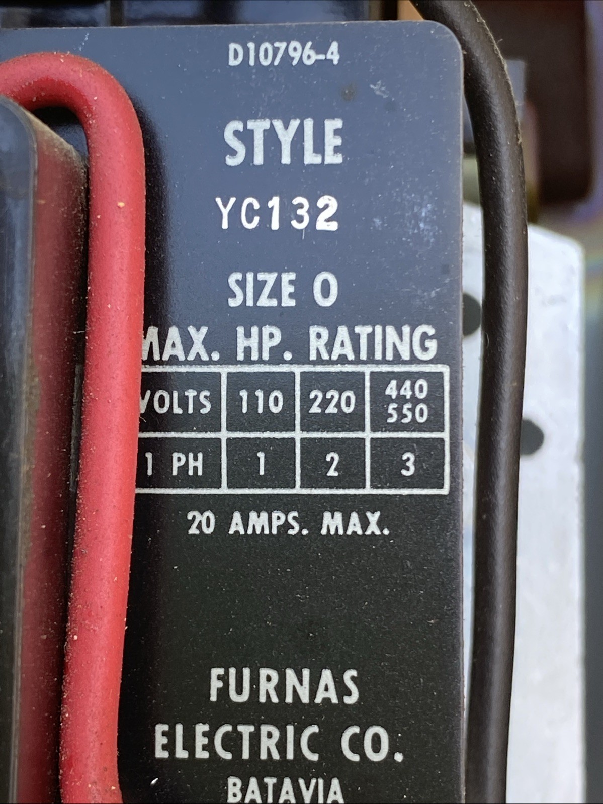 Vintage Motor Furnas Control Electrical Box Furnas YC132